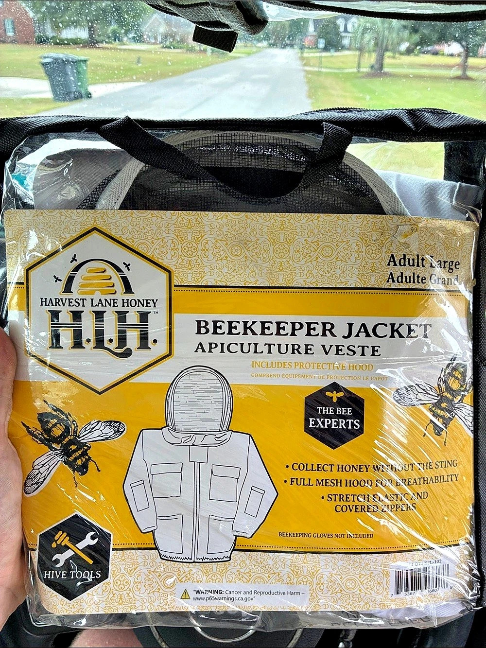 Harvest Lane Honey Beekeeper Jacket with Fencing Veil White & Yellow